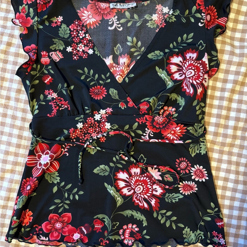 Floral Wrap Top y2k